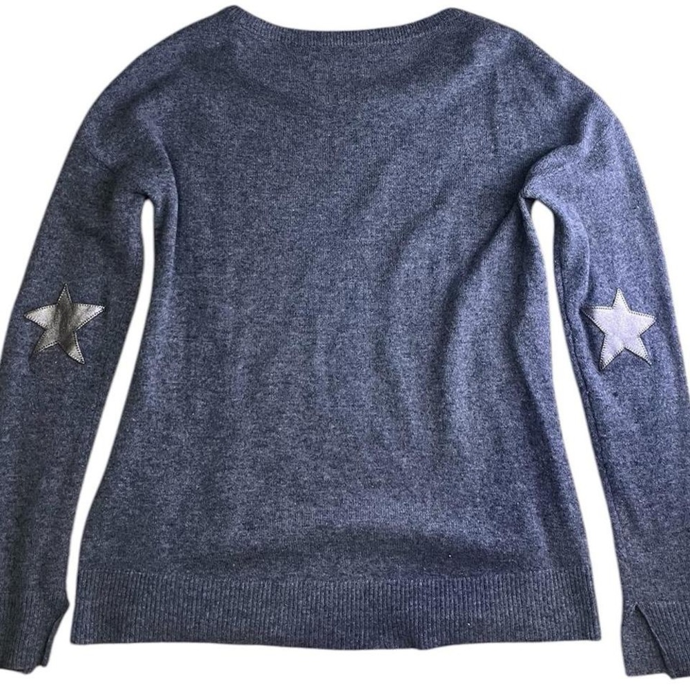 zadig&voltaire grey cashmere sweater with silver star elbow patches ⭐️